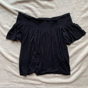 Black off the Shoulder Short Sleeve